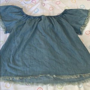 Off shoulder jean shirt